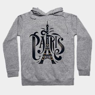 Paris Elegance Typographic Art Hoodie